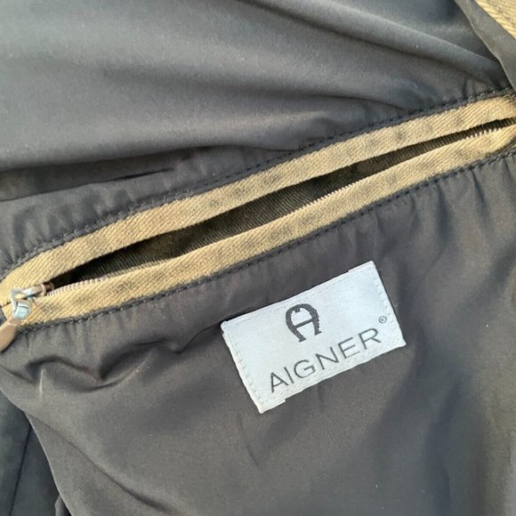 Aigner Men Jacket Brown Cotton Winter Coat Style in Italy Front Zipper Size 56 - Picture 8 of 11